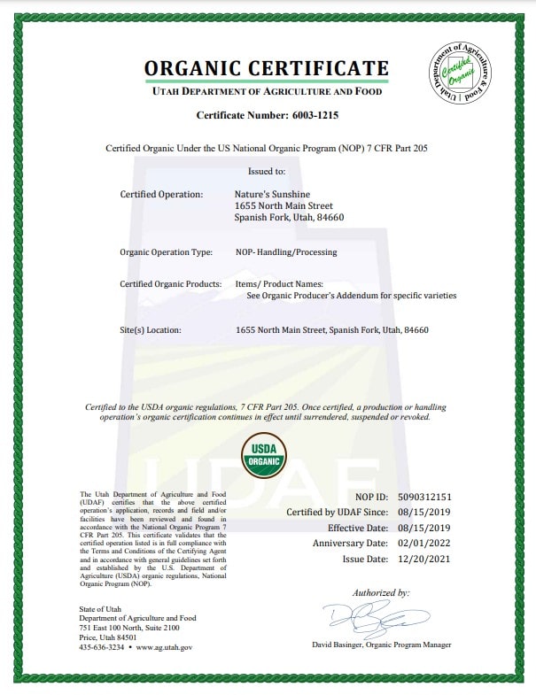 Сертификат органического производства USDA Organic USDA Organic изображения